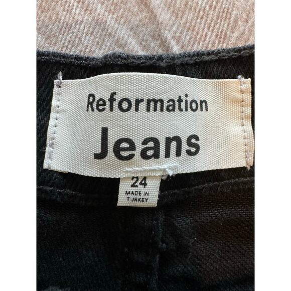 Reformation Cynthia Gold Button High Rise Straight Jeans Size 24 NWT - Picture 6 of 14